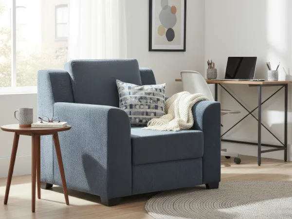 Erica Upholstered Single Seater Sofa in Livid Color